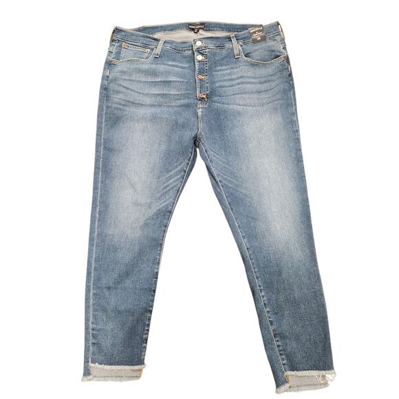 J. Crew Highest Rise button fly raw hem blue jeans size 22 - Picture 2 of 6